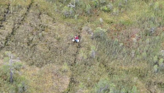 Meest juhatatakse drooniga metsast välja. Foto: PPA