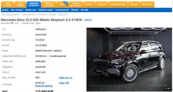 Foto: Kuvatõmmis Auto24 kuulutusest